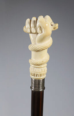 87-6000 Clenched Fist with Snake Walking Stick A 0852 JPG