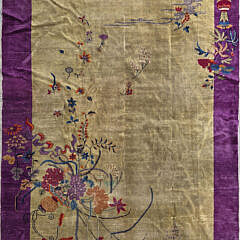 Antique Floral Pictorial Chinese Peking Carpet, circa 1920