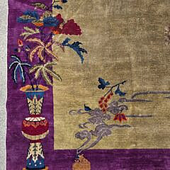 Antique Floral Pictorial Chinese Peking Carpet, circa 1920s