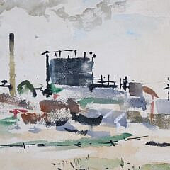 Andrew Shunney Watercolor on Paper “Madaket Long Ago”