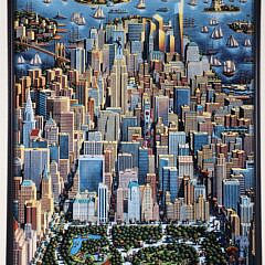 Eric Dowdle Print “Whimsical Aerial View of Manhattan”
