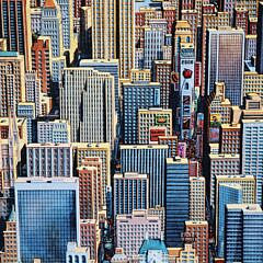 Eric Dowdle Print “Whimsical Aerial View of Manhattan”