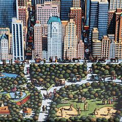 Eric Dowdle Print “Whimsical Aerial View of Manhattan”
