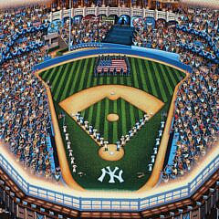 Eric Dowdle Print “Whimsical Ariel View of Yankee Stadium”
