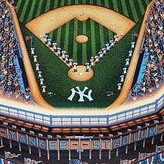 Eric Dowdle Print “Whimsical Ariel View of Yankee Stadium”