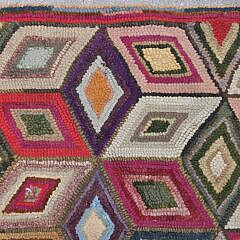19th Century Tumbling Block Hooked Rug