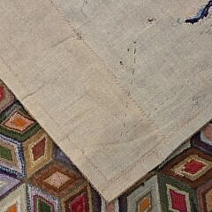 19th Century Tumbling Block Hooked Rug