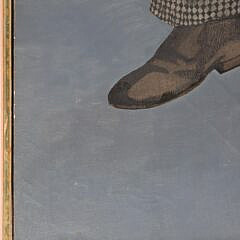 Paul Jasmin Oil And Silk Screen On Canvas “Portrait of a Young Man in a Blue Room”