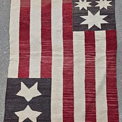 Native American Loomed Rug "Patriotic Stripes and Stars"