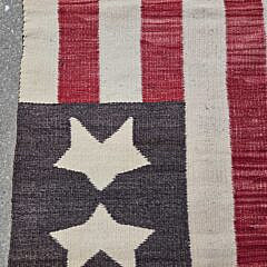 Native American Loomed Rug “Patriotic Stripes and Stars”