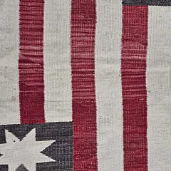Native American Loomed Rug “Patriotic Stripes and Stars”