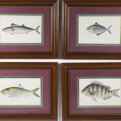 Four Matted and Framed Denton Fish Lithographs