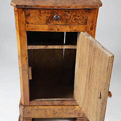 English Burlwood One Drawer Night Stand, 19th Century