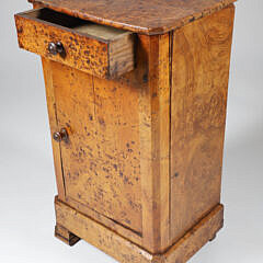 English Burlwood One Drawer Night Stand, 19th Century