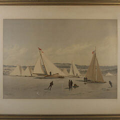 Frederick Cozzens (American 1846-1928) Lithograph "Ice Racing" circa 1884