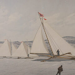 Frederick Cozzens Lithograph “Ice Racing”, circa 1884