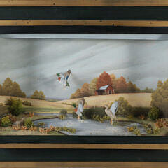 Folk Art Duck Diorama Electrified