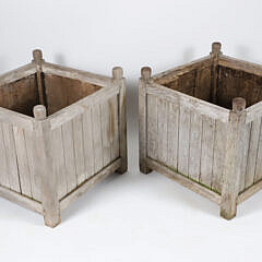 Pair of Square Teak Planters