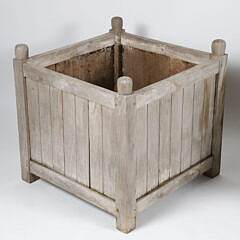Pair of Square Teak Wood Planters