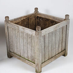 Pair of Square Teak Wood Planters