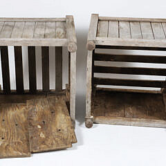 Pair of Square Teak Wood Planters