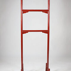 Vintage Japanese Red Lacquer Kimono Rack