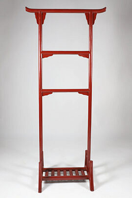 Vintage Japanese Red Lacquer Kimono Rack