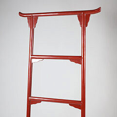 Vintage Japanese Red Lacquer Kimono Rack