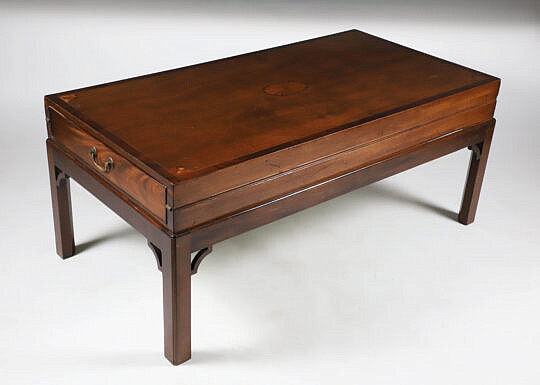 British Inlaid Bagatelle Coffee Table, 19th Century