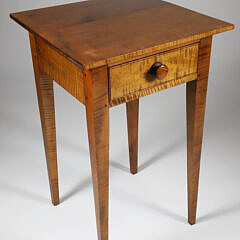 Hepplewhite Style Tiger Maple One Drawer Stand