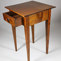 Hepplewhite Style Tiger Maple One Drawer Stand