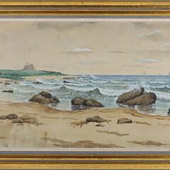 Herbert Cash Watercolor on Paper "View of Newport Surf" 1912