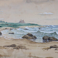 Herbert Cash Watercolor on Paper “View of Newport Surf” 1912
