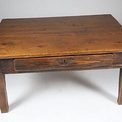 English Pine One Drawer Coffee Table, 19th Century