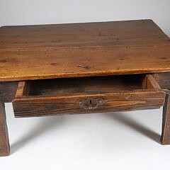 English Pine One Drawer Coffee Table, 19th Century