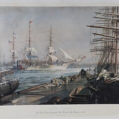 John Stobart (b. 1929) Lithograph "New York", The Abner Coburn leaving for S.F. 1886
