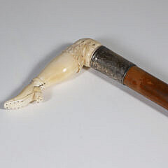 English Carved Lady’s Leg Cane, circa 1880