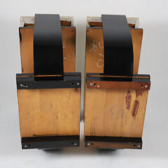 Pair of Art Deco Style Leather and Ebonized Wood Side Tables