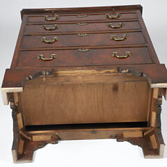 Contemporary Burlwood Bachelor’s Chest of Drawers