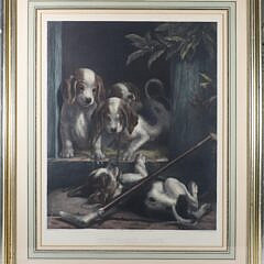 Hunting Dog Print Titled "The First Taste", Published 1875