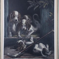 Hunting Dog Print Titled “The First Taste”, Published 1875