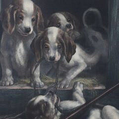 Hunting Dog Print Titled “The First Taste”, Published 1875