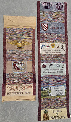 Pictorial Hooked Rug Runner in Two Sections