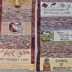 Vintage Pictorial Hooked Rug Runner in Two Sections