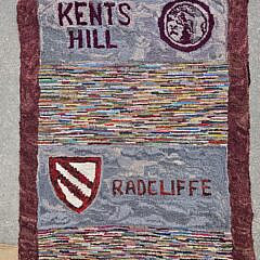 Vintage Pictorial Hooked Rug Runner in Two Sections