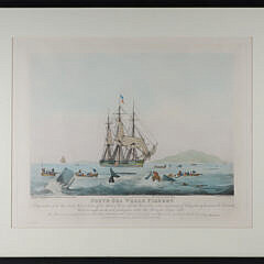 W.J. Huggins Hand Colored Engraving "South Sea Whale Fishery" Published January 1825 by W.J. Huggins Marine Painter