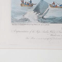 W.J. Huggins Hand Colored Engraving “South Sea Whale Fishery”