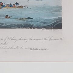 W.J. Huggins Hand Colored Engraving “South Sea Whale Fishery”