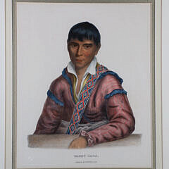 Hand Colored Engraving of the Indian “Paddy Carr Greek Interpreter”, 19th Century