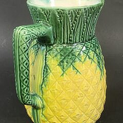 Vintage Majolica Style Pineapple Form Ceramic Pitcher, 20th century
